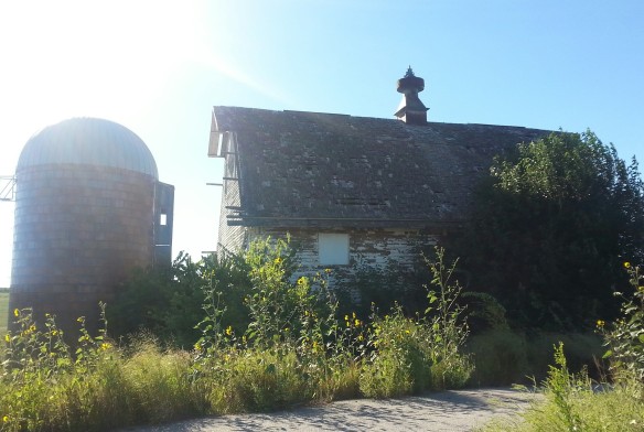abandoned silo and barn near springfield, Nebraska
